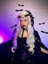 MOSTORY Handmade Black Flower Crown, Gothic Adjustable Raven Skull Headpiece, Dark Fairy Tiara for Cosplay