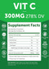 Vitamin C Gummies for Adults and Kids - 300mg Organic, NON-GMO, Vegan Chewable Supplement, 60 Count