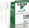 100% Compostable Heavy Duty Forks, Spoons, Knives Set, Eco-friendly Biodegradable Disposable Utensils for Lounge,