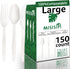 100% Compostable Heavy Duty Forks, Spoons, Knives Set, Eco-friendly Biodegradable Disposable Utensils for Lounge,