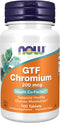 NOW Supplements GTF Chromium 200 mcg - 100 Tablets, Insulin Co-Factor*