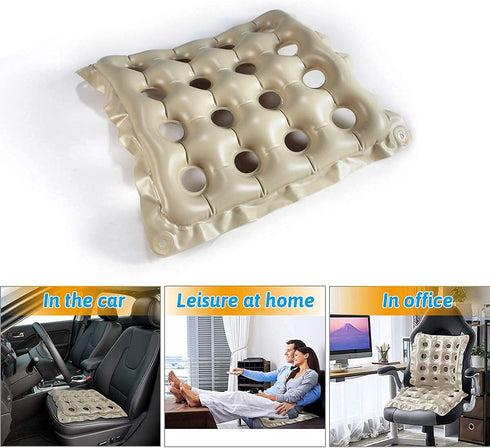 Inflatable Seat Cushions with Air Vent, Grey 19 Inch Air Cushion for Office Chair and Wheelchair Use