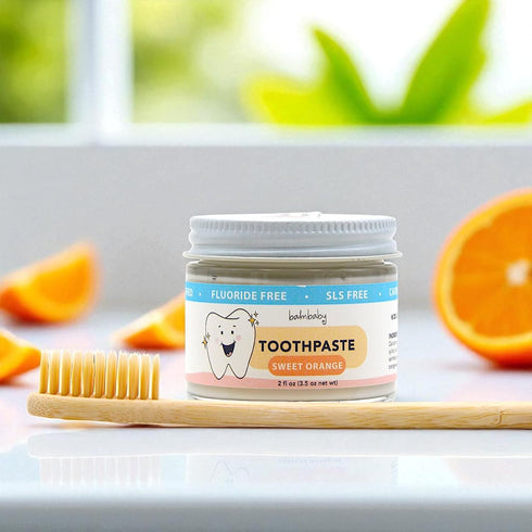 Kids All Natural Fluoride Free Toothpaste SLS Free Toothpaste with Xylitol, Vegan Gluten Free, Glass Jar Zero Waste