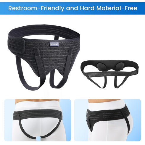 VELPEAU Hernia Belt for Men & Women, Bilateral/Double Inguinal Support Truss Underwear Briefs with Compression Pads