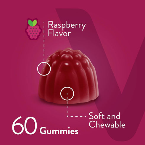 Collagen and Biotin Gummies for Hair Skin and Nails, Tasty Chewable Raspberry Flavored Gummy, for Women, Men, & Teens