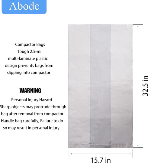 W10165294RB Trash Compactor Bags 15-Inches,for Whirlpool KitchenAid undercounter etc 15-inch Trash Compactor Bags -30 Pack by Abode