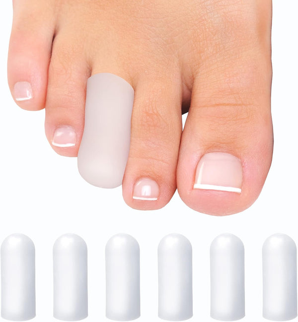 Homergy Original Soft Gel Toe Cap, 6 Small Toe Protectors for Women & Men, Relief from Missing/Ingrown Toenails