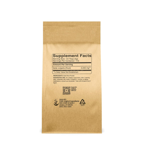 Pure Original Ingredients Beet Root Powder (1lb) Smoothies, Rich Color, Non-GMO, Folate