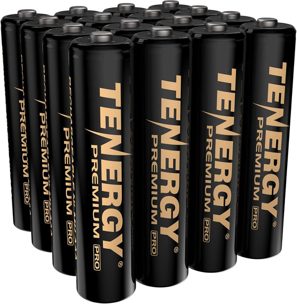 Tenergy Premium PRO Rechargeable AAA Batteries, 16 Pack, High Capacity 1100mAh NiMH