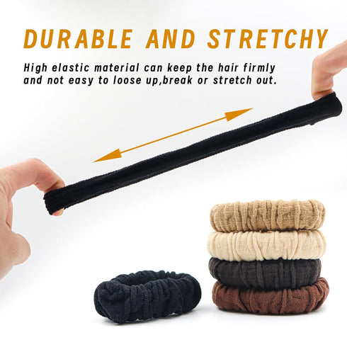 No Damage Soft Polyester Hair Ties, No Tug Scrunchies Hair Bands with Strong Elasticity