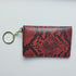 Red Snakeskin Print Keychain Birth Control Pill Case in Envelope Shape