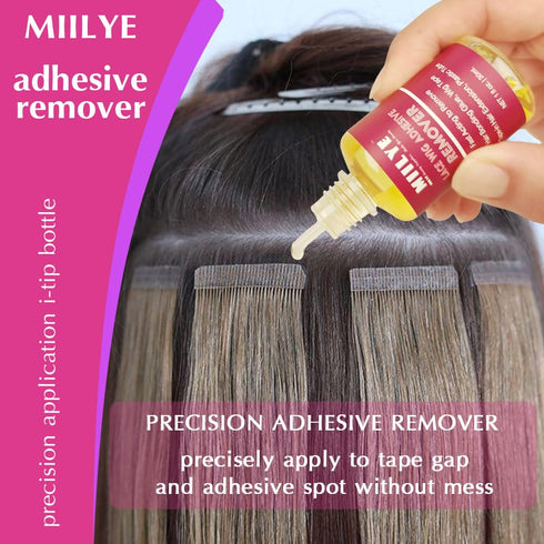 MIILYE Wig Glue Remover - 2 Bottles Tape in Hair Extensions Solvent for Adhesive Residue, Lace Front Wig, and Cosmetic