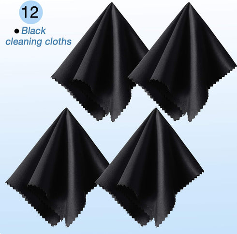 Frienda 12 Pack Large Microfiber Glass Cleaning Cloths, 12 x 12 Inch for Electronics and Lenses