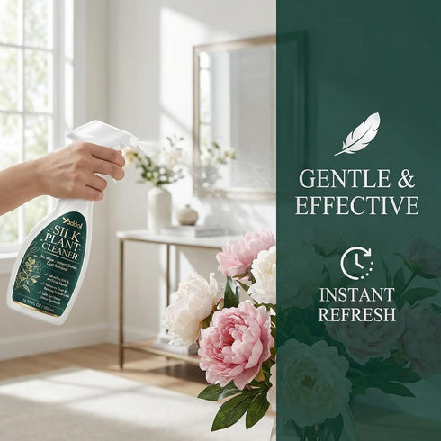 Silk Plant Cleaner Spray No Wipe, Silk Flower Cleaner Cleaner, Removes Dust & Restores Fresh Natural Look, Easy Spray