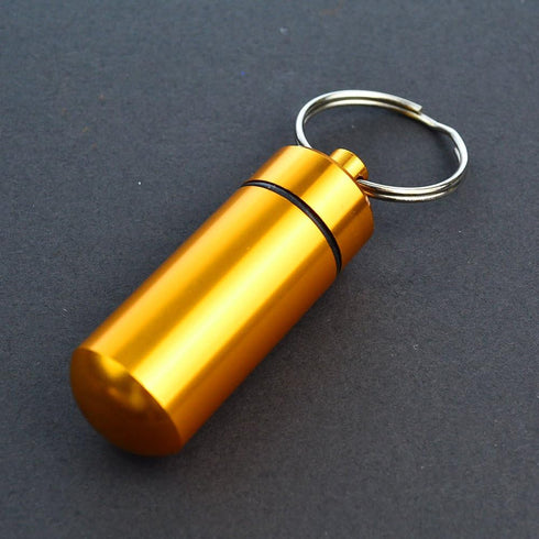 10 Pcs Portable Pill Case, Bantoye Waterproof Aluminum Pill Holders with Keychain for Outdoor Camping Traveling,