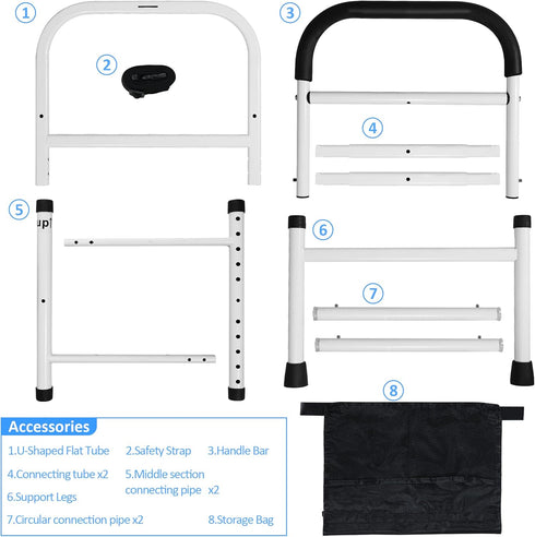 Rackickyer Bed Rails for Elderly Adults Safety,Height Adjustable Bed Assist Rails for Seniors, Non-Slip Bed Side Assist