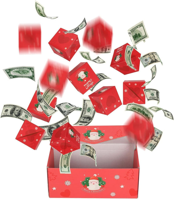QiwagFerng Surprise Gift Box Explosion for Money, Merry Christmas Explosion Gift Box, Money