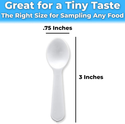 Extra Sturdy 200ct Plastic Tasting Spoons - BPA Free Disposable Mini Tasters for Ice Cream, Sauces & Appetizers