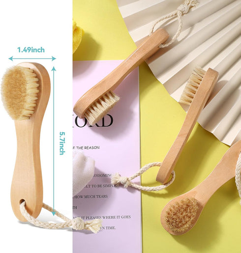 ZJoey 3 Leather(3 Pcs Wood Laundry Stain Brush Stain Remover Brushes with Boar Bristle Small Stain Brush for Clothes