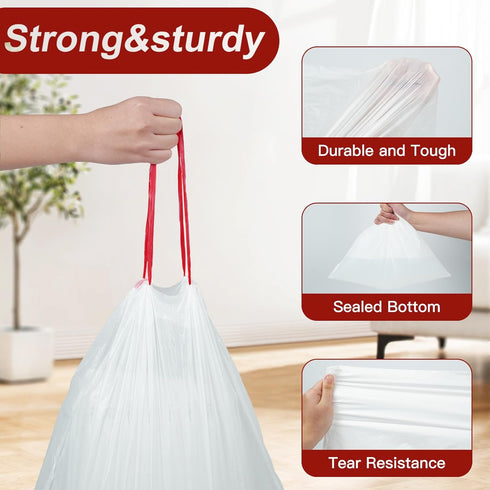 O2frepak 13 Bags(100 Count,60x70cm) Gallon Drawstring Tall Kitchen Trash Bags,Clean Fresh Scent and Heavy Duty Garbage