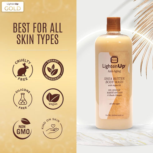 Omic LightenUp Anti-Aging Body Wash - 33.8 fl oz / 1000ml, Bright and Soften Skin with Argan Oil