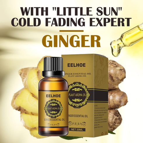 HuaQing 30 ML Belly Drainage Ginger Oil, Promote Blood Circulation Metabolism SPA Lymphatic Drainage Massage Oil.