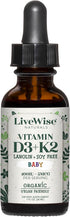Vitamin D3 and K2 Liquid Drops, Baby Vitamin D Drops with Organic MCT Oil for Healthy Bones