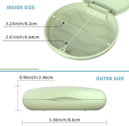 Retainer Case, Slim Aligner Case, Natural wheat straw material (Green)