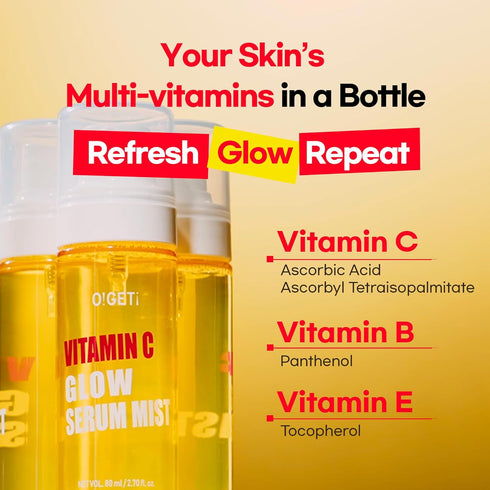 Vitamin C Serum Mist | Vitamin C, Hyaluronic Acid, Moisturizing Mist for Face, All Skin Types, Korean Skincare, 2.70