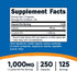 Nutricost L-Lysine 1000mg, 250 Capsules, Gluten Free, Non-GMO