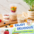 Jingmore 80 Pack 9.5oz Clear Plastic Yogurt Parfait Cups Disposable Overnight Oats Containers with Lids and Spoons Cake