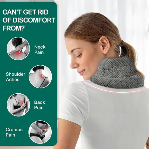 Microwavable Heating Pad for Neck and Shoulders - 33 * 6" Extra Long Weighted Moist Heat Pack for Pain Relief