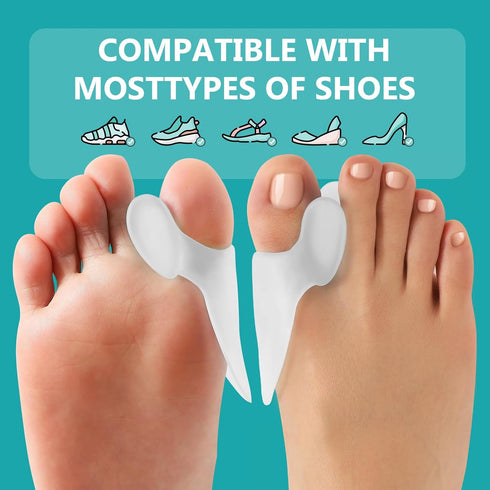 Bunion Cushion Protector, 10 Pack Aloe Vera Infused Bunion Corrector with Separator, Gel Shield for Foot Pain Relief