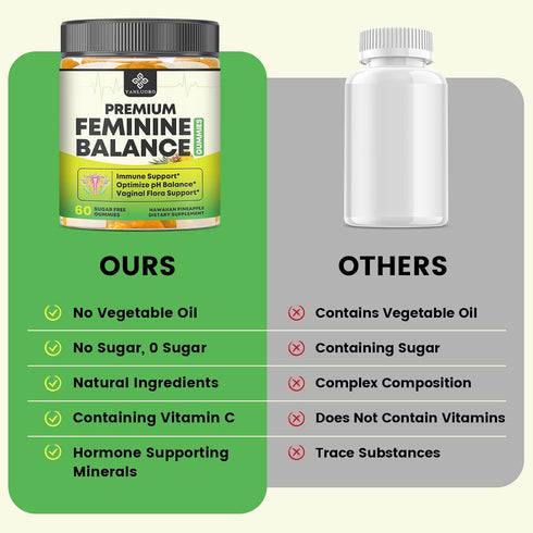 Gummies Immune 60 Count Feminine Balance Probiotic - Women's Vaginal Health Support | PH Balance & Odor, Flora, Support