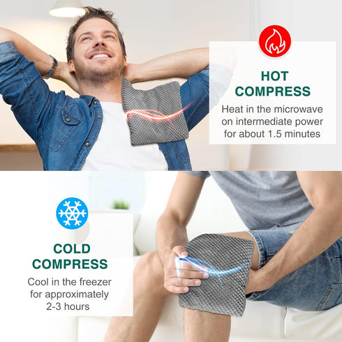 Microwavable Heating Pads, 15 * 9", Weighted Moist Microwave Heat Pad for Cramps, Neck, Shoulder, Back Pain Relief