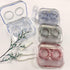 4 Pack Clear Contact Lens Case Travel Kit, Cute Holder with Tweezers Remover Tool, Soak Storage for Travel & Home