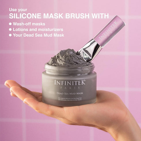 Infinitek Paris Silicone Face Mask Brush, Premium Tool for Facial and Body Lotion Application, White