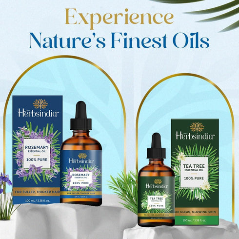 Herbsindia 3.3 Oz 100% Rosemary Essential Oil for Hair - Huge Fl - Pure - Premium Grade with Glass Dropper, Undiluted
