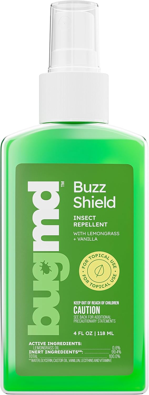 BugMD Buzz Shield, Mosquito Repellent Outdoor Spray for Body, DEET Free Insect Repellent for Kids