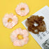 Light Up Scrunchies, LED Glow in the Dark Hair Ties for Neon Party, Fun Hair Accessories (4Pcs-Pink+brown)