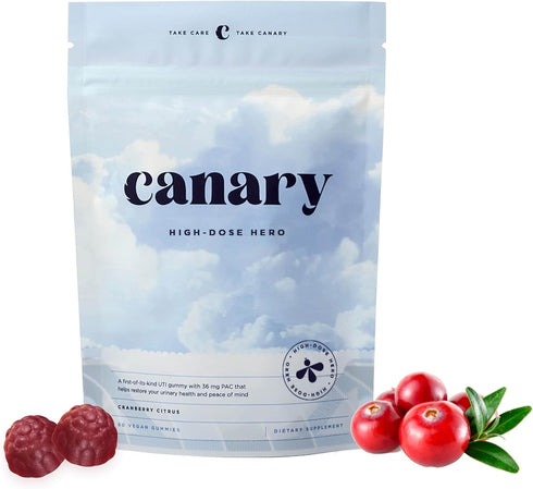 Canary High-Dose Hero for Women - 60 Gummies for Urinary Tract Health, Delicious Natural Cranberry Flavor