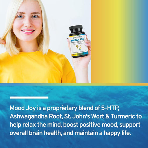 Trio Mood Joy | Premium 5-HTP, St Johns Wort, Ashwagandha & Turmeric | Mood Support Supplement, 60 Day Supply