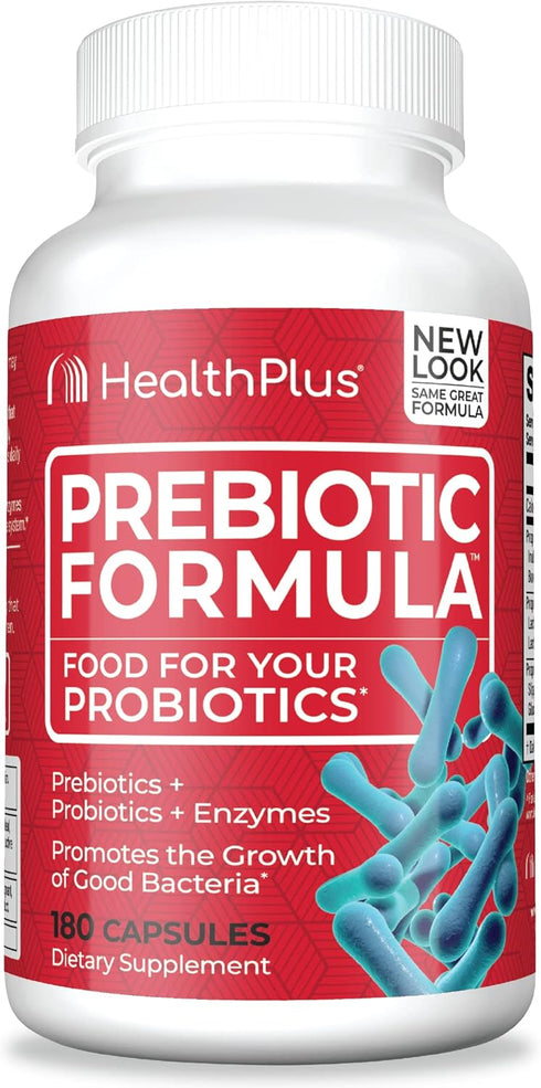 Health Plus Prebiotic Formula, Probiotics + Digestive Enzymes, 180 Capsules