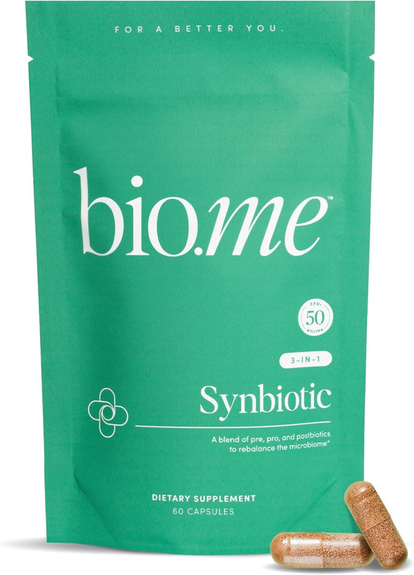 Synbiotic - 3-in-1 Prebiotics and Probiotics for Digestive Health & Immune Support, Vegan, 60 Capsules for Men & Women