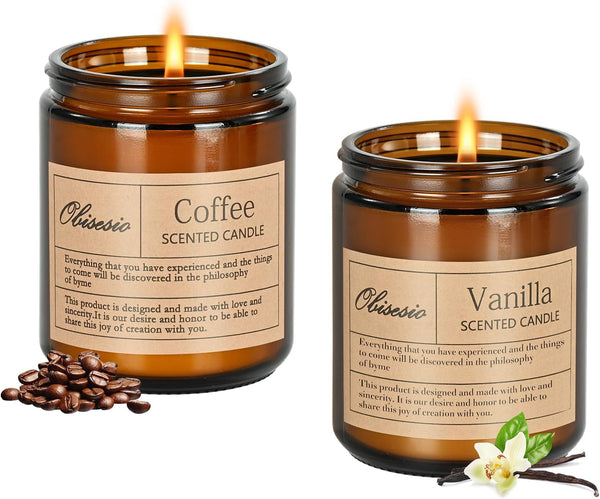 obisesio Candles for Home Scented, 2 Pack Scented Candles for Stress Relief &