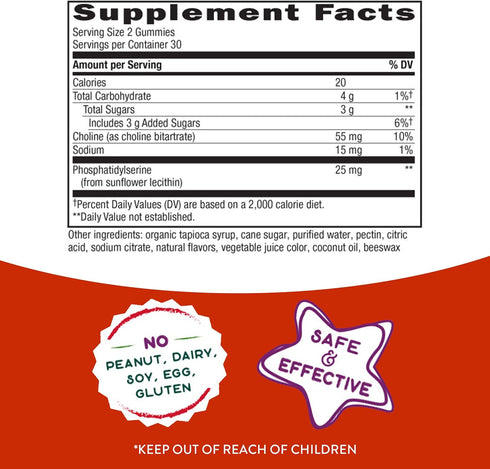 Nature's Way Kids Brain Supplement Gummies - 60 Gummies, Supports Healthy Brain Function, Lemonade Flavored