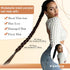 Long Braided Ponytail Extension - Dark Brown Straight Wrap Around Braid for Women Daily Wear (30 inch)