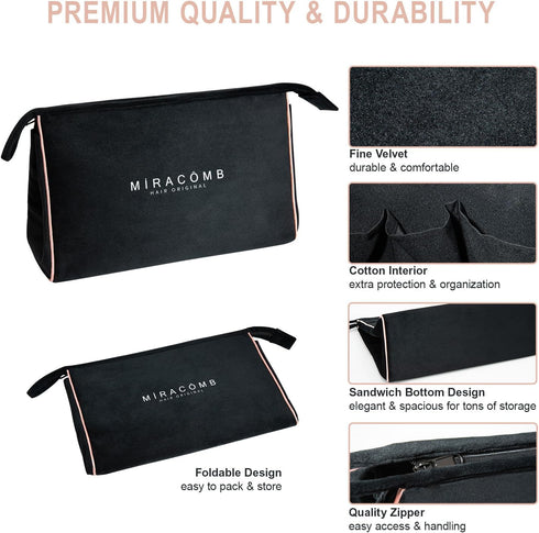 Multi-Purpose Velvet Storage Bag, Hair Tool Organizer & Travel Case for Hypersonic, Dyson Airwrap & Shark FlexStyle