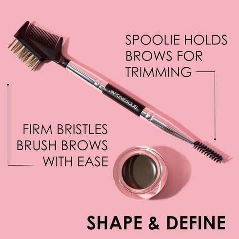 JAPONESQUE Brow & Lash Shaper with 3 Different Spoolie Brushes for Grooming and Shaping Brows