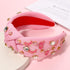 Western Headbands for Women Jeweled Rhinestone Crystal Knotted Headbands Wide Cowgirl Cowboy Boots Hats Hairbands Cowgirl Hair Accessories Spring Summer Headwear (Pink)